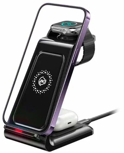 Беспроводное зарядное устройство 3in1 Wekome Pop Digital Series WP-U168 (черное)