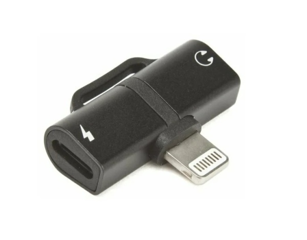 Переходник Dual Lightning Digital Audio Converter Hoco LS20(Black)