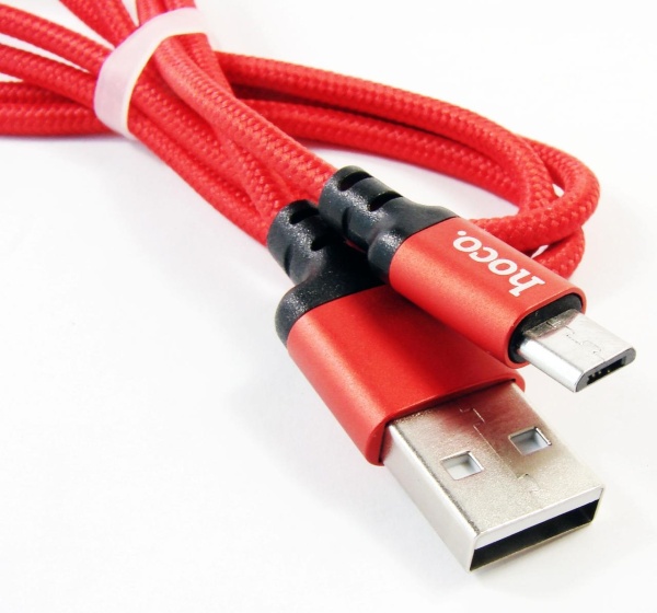 Кабель Micro USB Hoco X14 2m (черно-красный)
