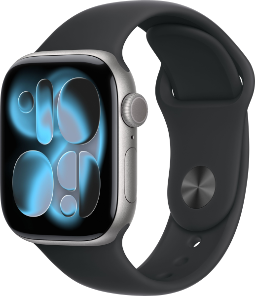 Смарт часы Apple Watch Series 11 42 мм алюминий цвета «серый космос», ремешок чёрного цвета S/M