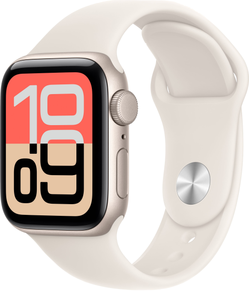 Смарт часы Apple Watch SE 3 44мм алюминий цвета «сияющая звезда», ремешок цвета «сияющая звезда» M/L